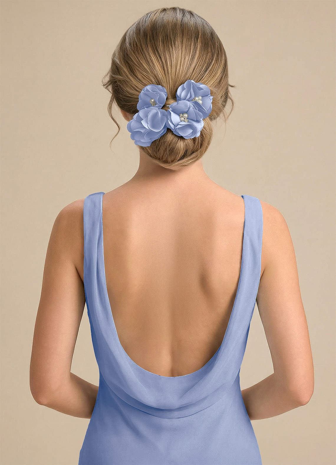Four-Piece Matching Color Stretch Satin Hair Clip Set — Ice — 图 123/250