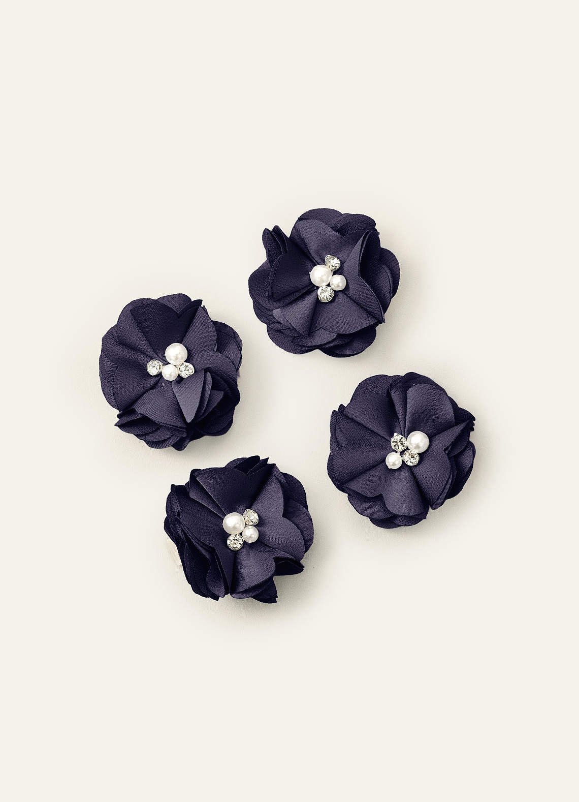 Four-Piece Matching Color Stretch Satin Hair Clip Set — Stormy — 图 19/250