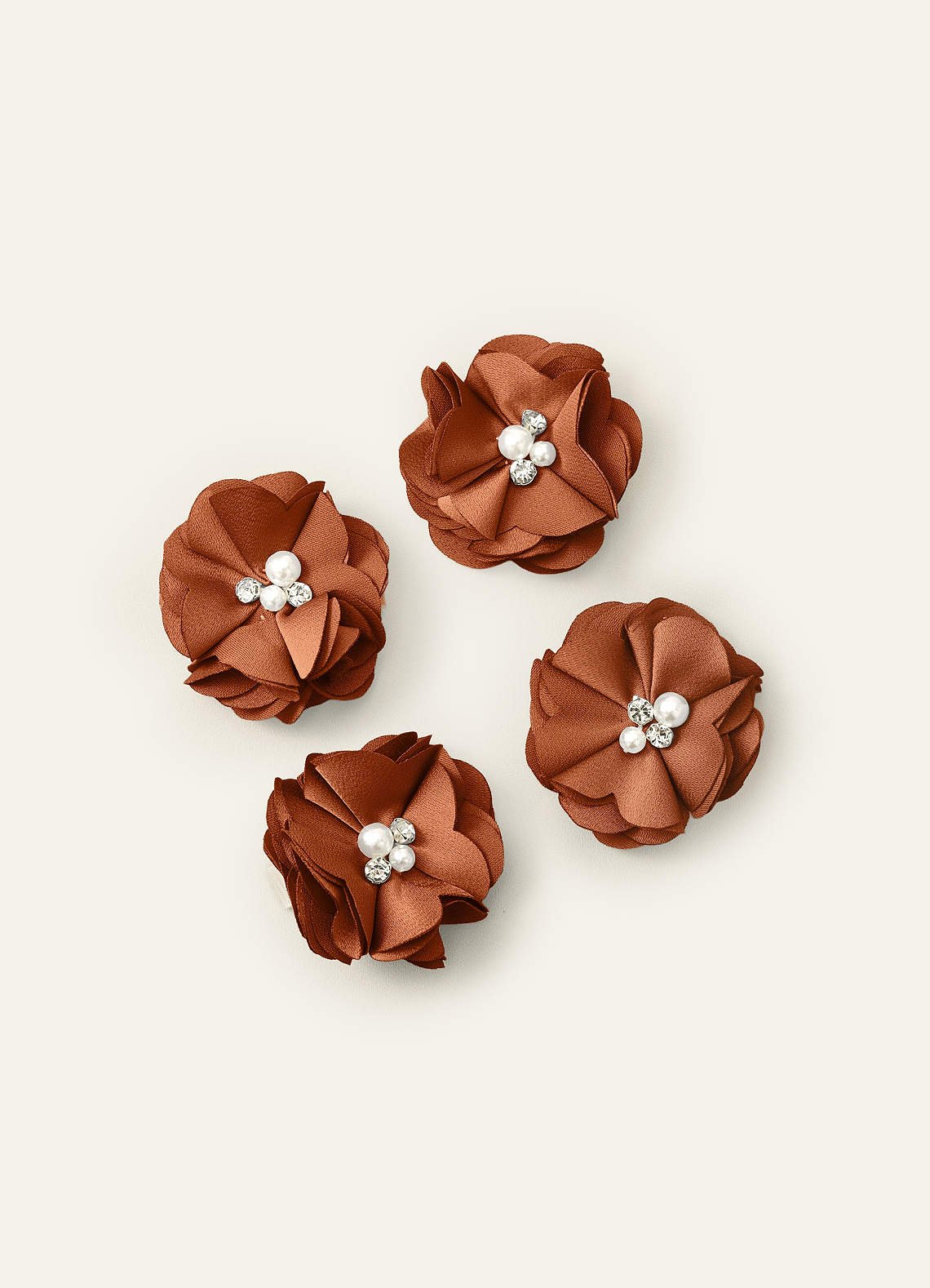 Four-Piece Matching Color Stretch Satin Hair Clip Set — Copper — 图 43/250