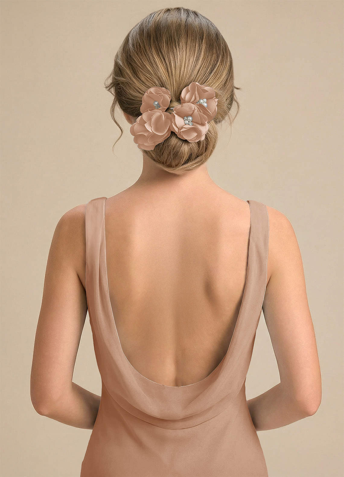 Four-Piece Matching Color Stretch Satin Hair Clip Set — English Rose — 图 90/250