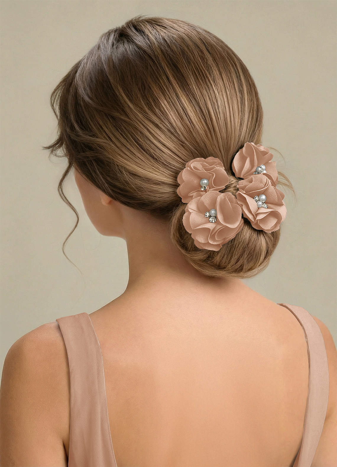Four-Piece Matching Color Stretch Satin Hair Clip Set — English Rose — 图 213/250