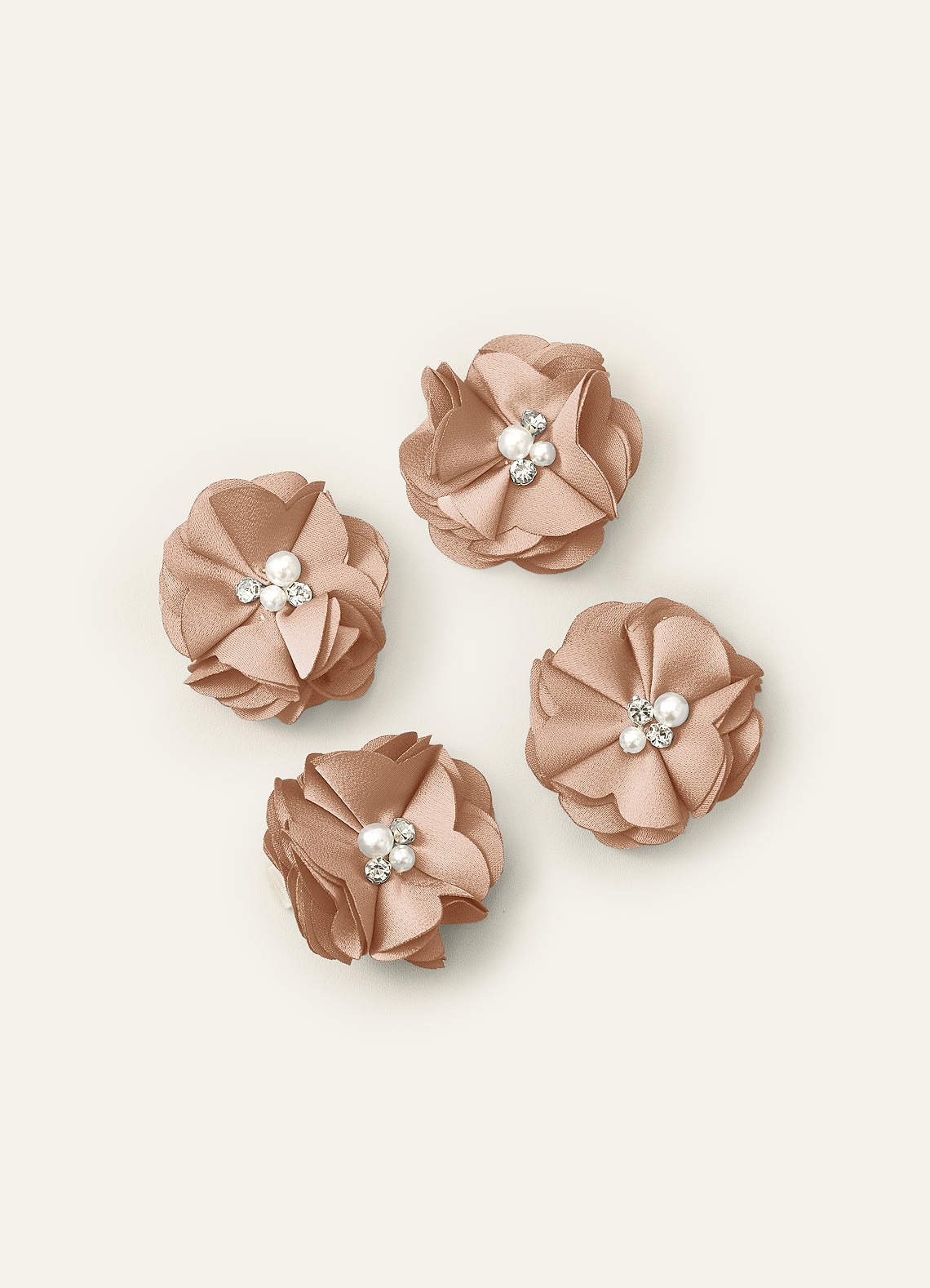 Four-Piece Matching Color Stretch Satin Hair Clip Set — English Rose — 图 28/250