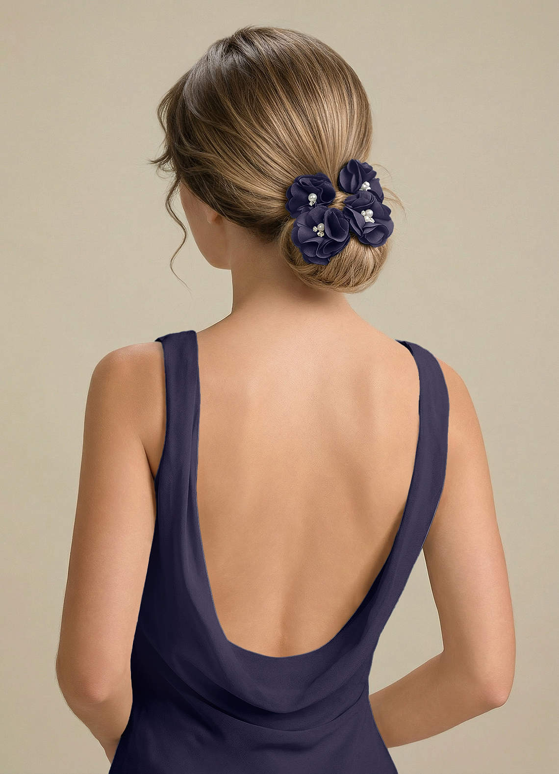 Four-Piece Matching Color Stretch Satin Hair Clip Set — Stormy — 图 143/250