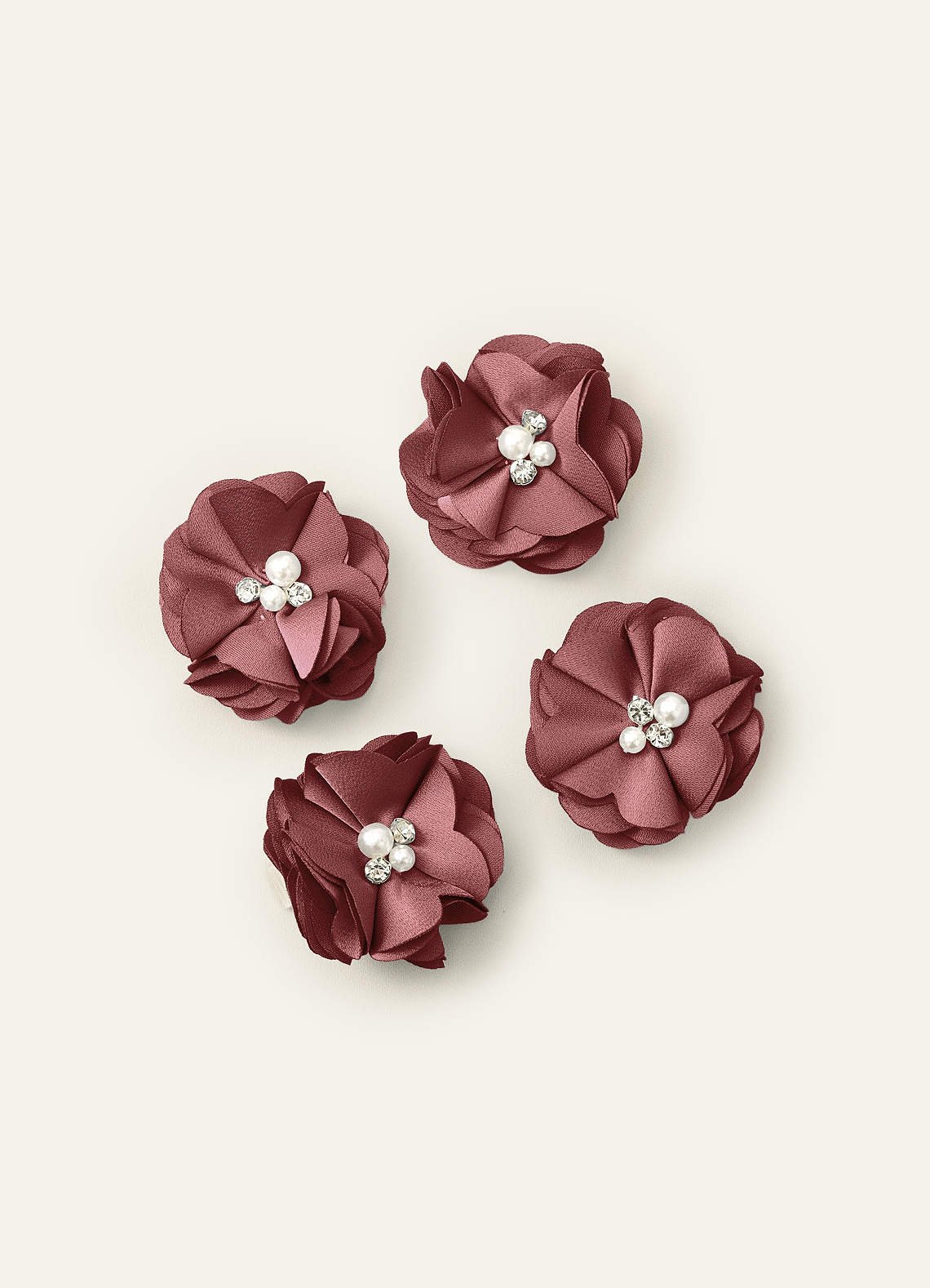 Four-Piece Matching Color Stretch Satin Hair Clip Set — Amethyst — 图 35/250