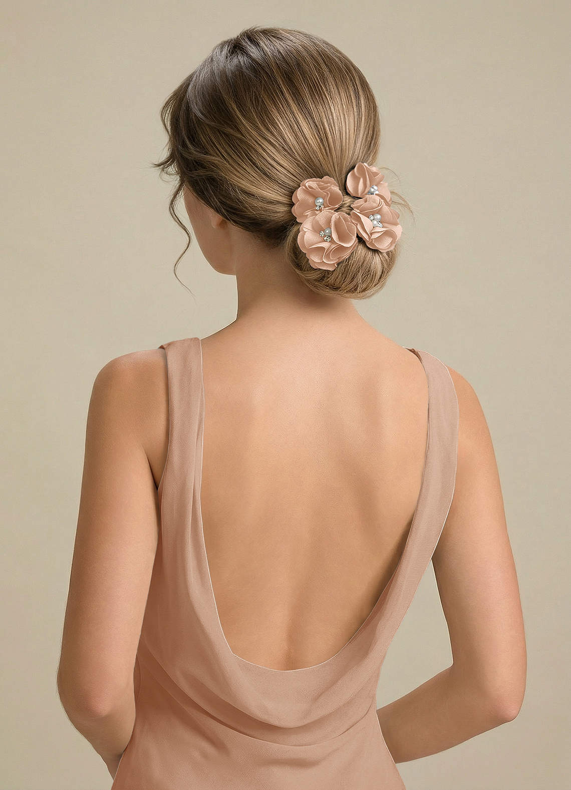 Four-Piece Matching Color Stretch Satin Hair Clip Set — English Rose — 图 152/250