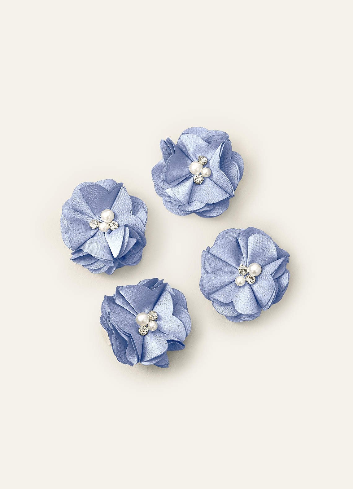 Four-Piece Matching Color Stretch Satin Hair Clip Set — Ice — 图 61/250