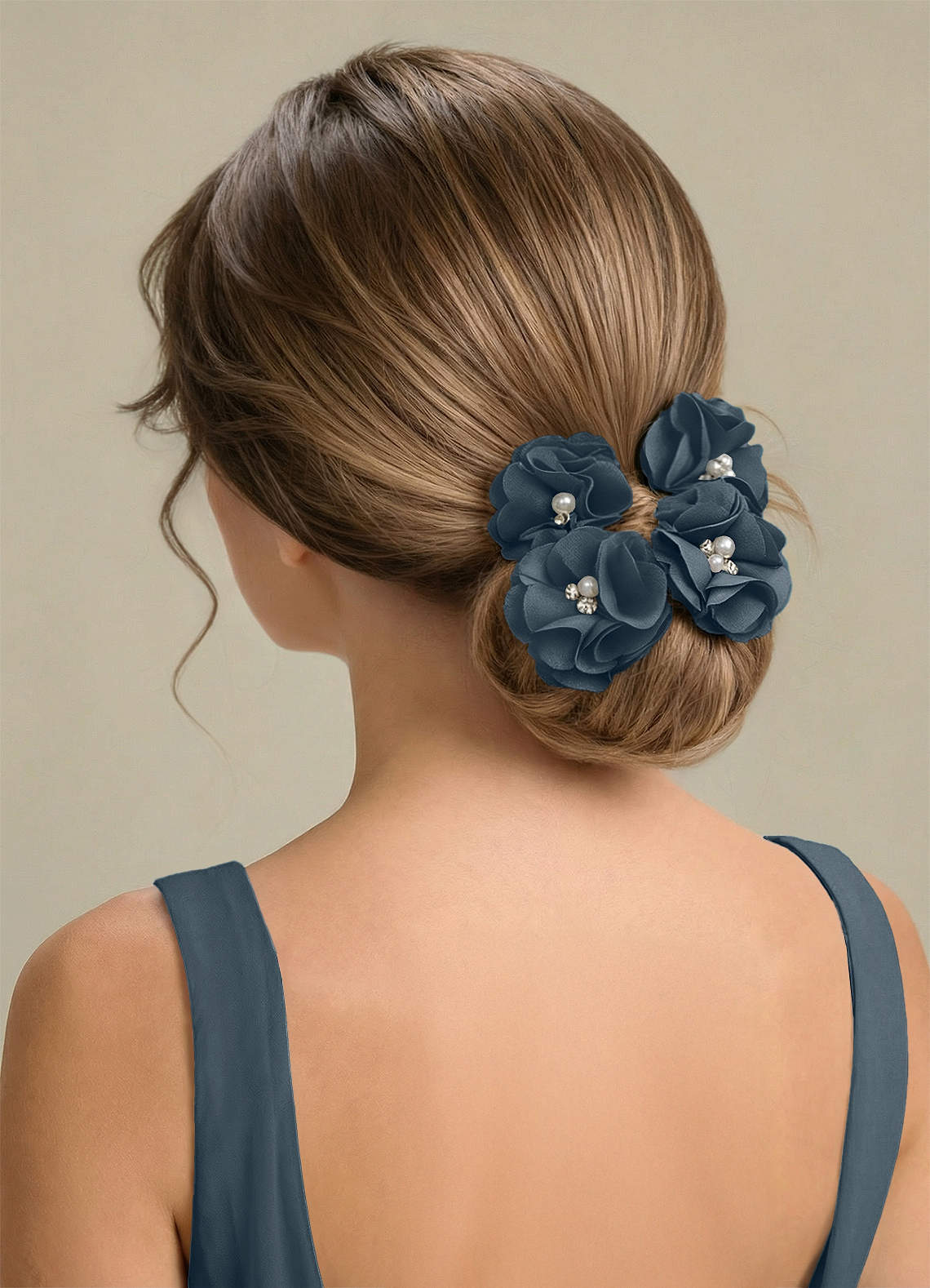 Four-Piece Matching Color Stretch Satin Hair Clip Set — Twilight — 图 205/250