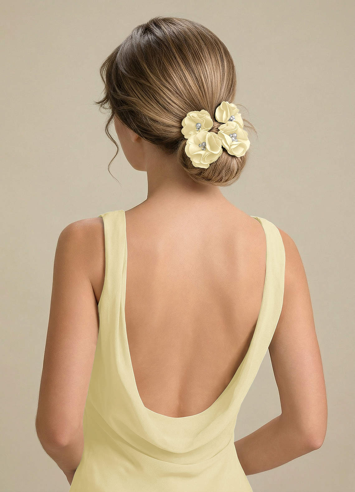 Four-Piece Matching Color Stretch Satin Hair Clip Set — Lemon Sorbet — 图 176/250