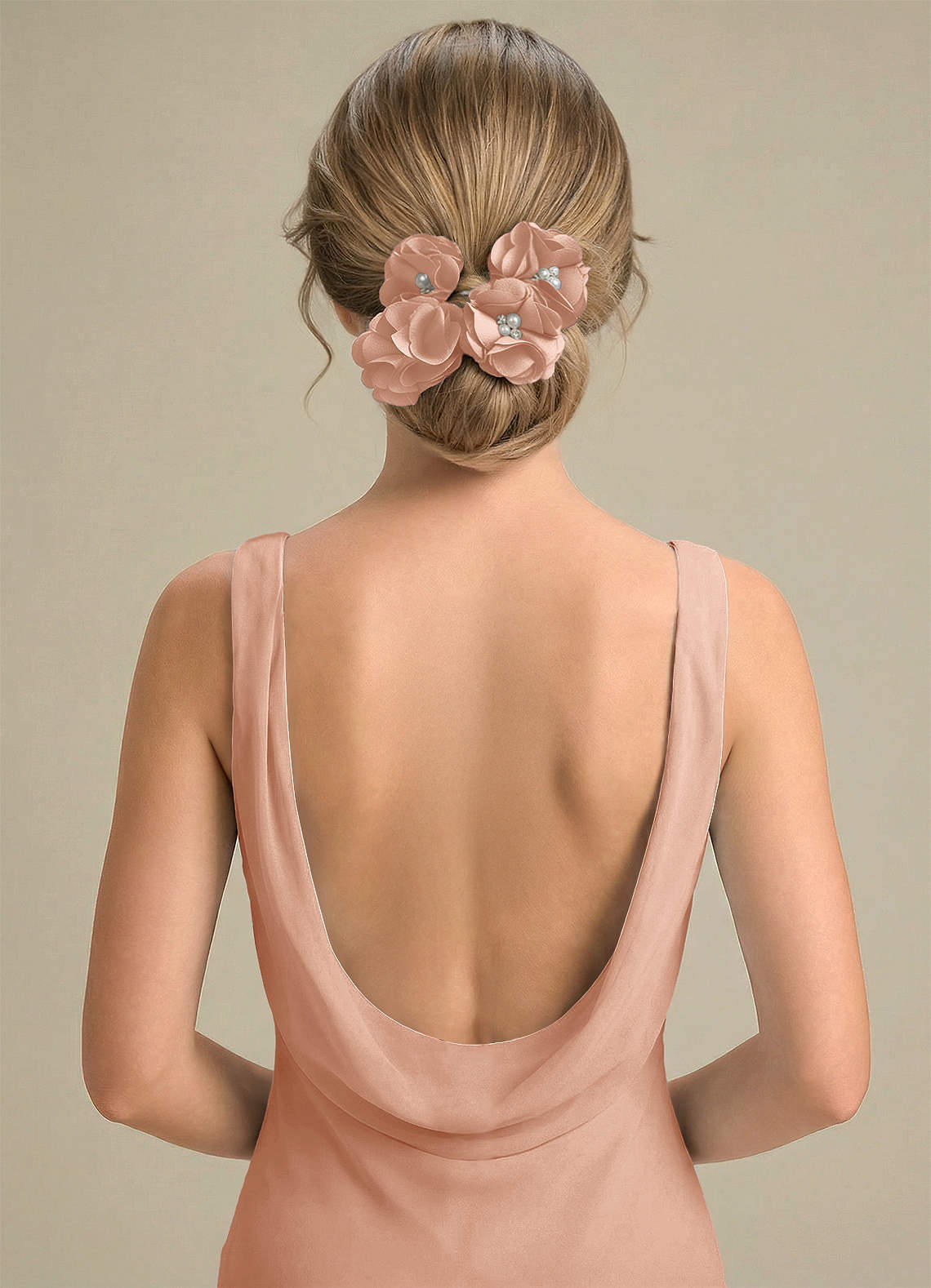 Four-Piece Matching Color Stretch Satin Hair Clip Set — rose gold — 图 89/250