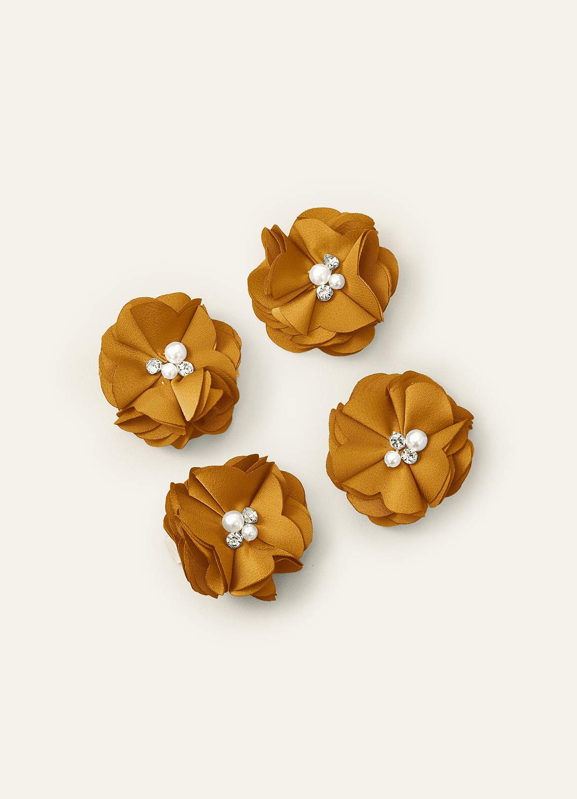 Four-Piece Matching Color Stretch Satin Hair Clip Set — butterscotch — 图 54/250
