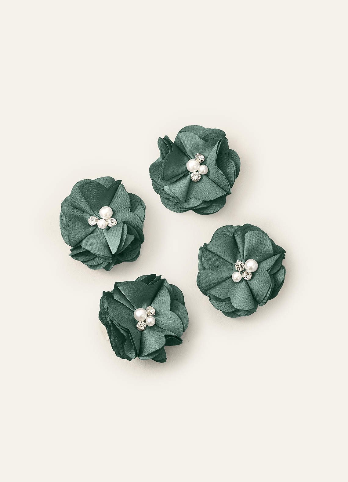 Four-Piece Matching Color Stretch Satin Hair Clip Set — eucalyptus — 图 5/250
