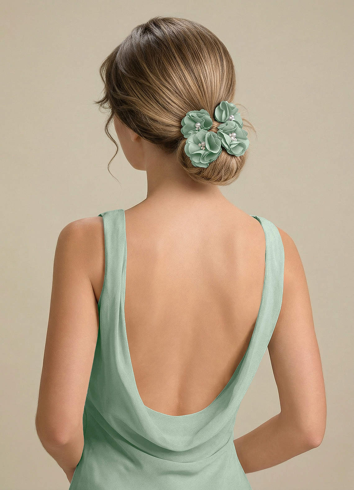 Four-Piece Matching Color Stretch Satin Hair Clip Set — Agave — 图 127/250