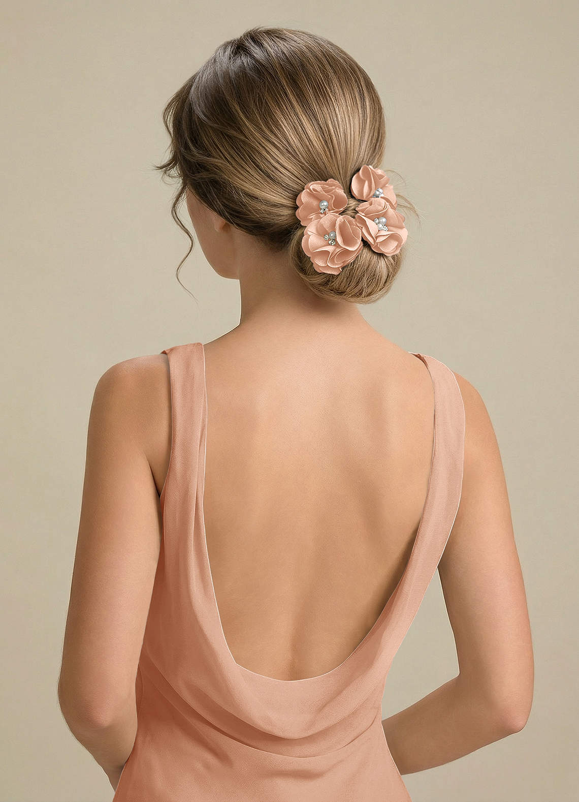 Four-Piece Matching Color Stretch Satin Hair Clip Set — rose gold — 图 151/250