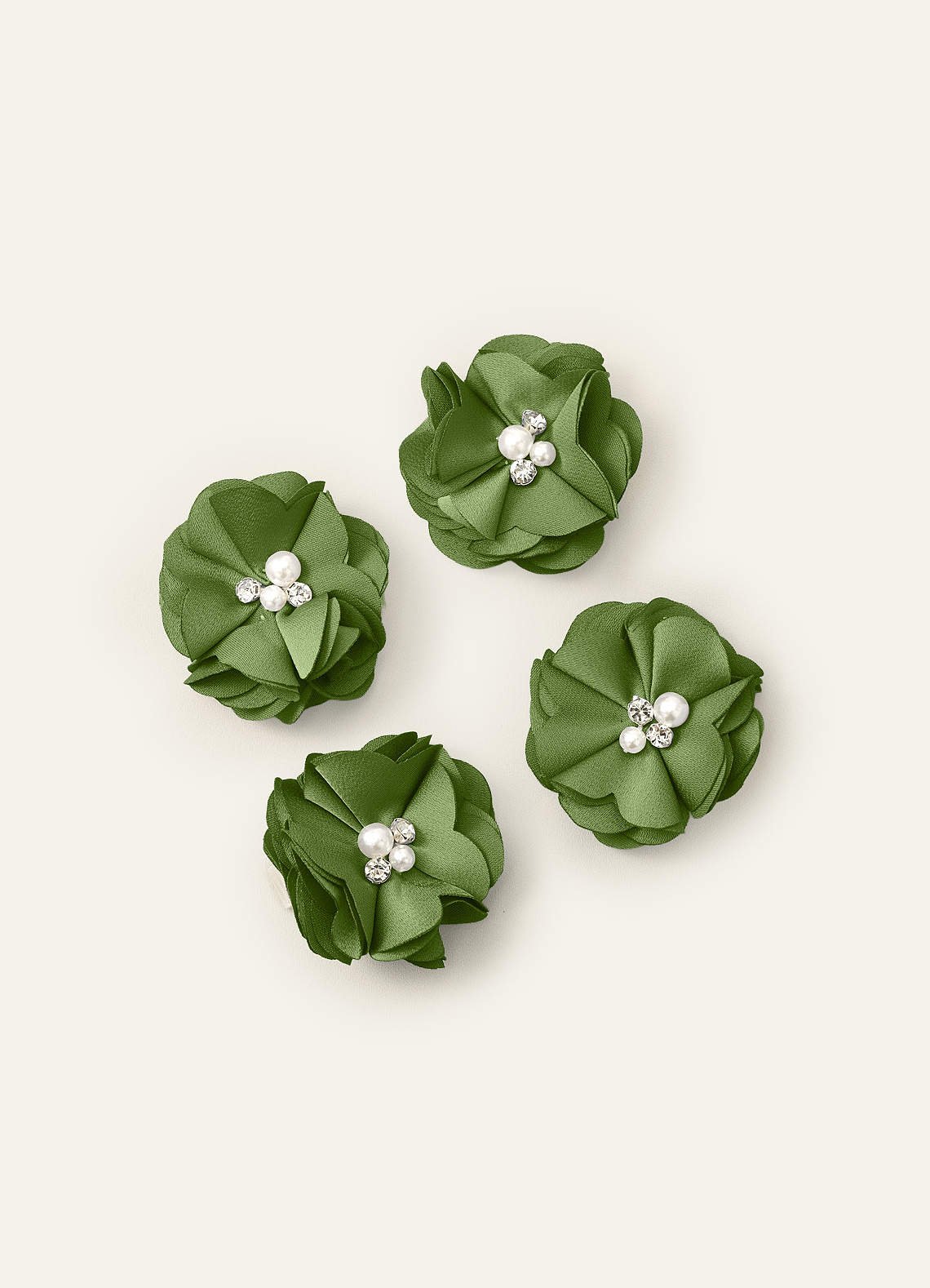Four-Piece Matching Color Stretch Satin Hair Clip Set — Juniper — 图 7/250