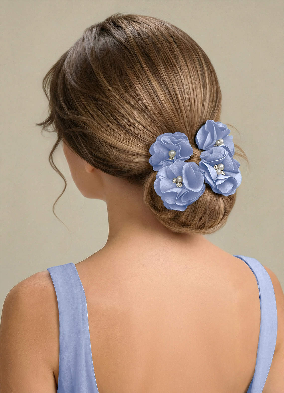 Four-Piece Matching Color Stretch Satin Hair Clip Set — Ice — 图 245/250