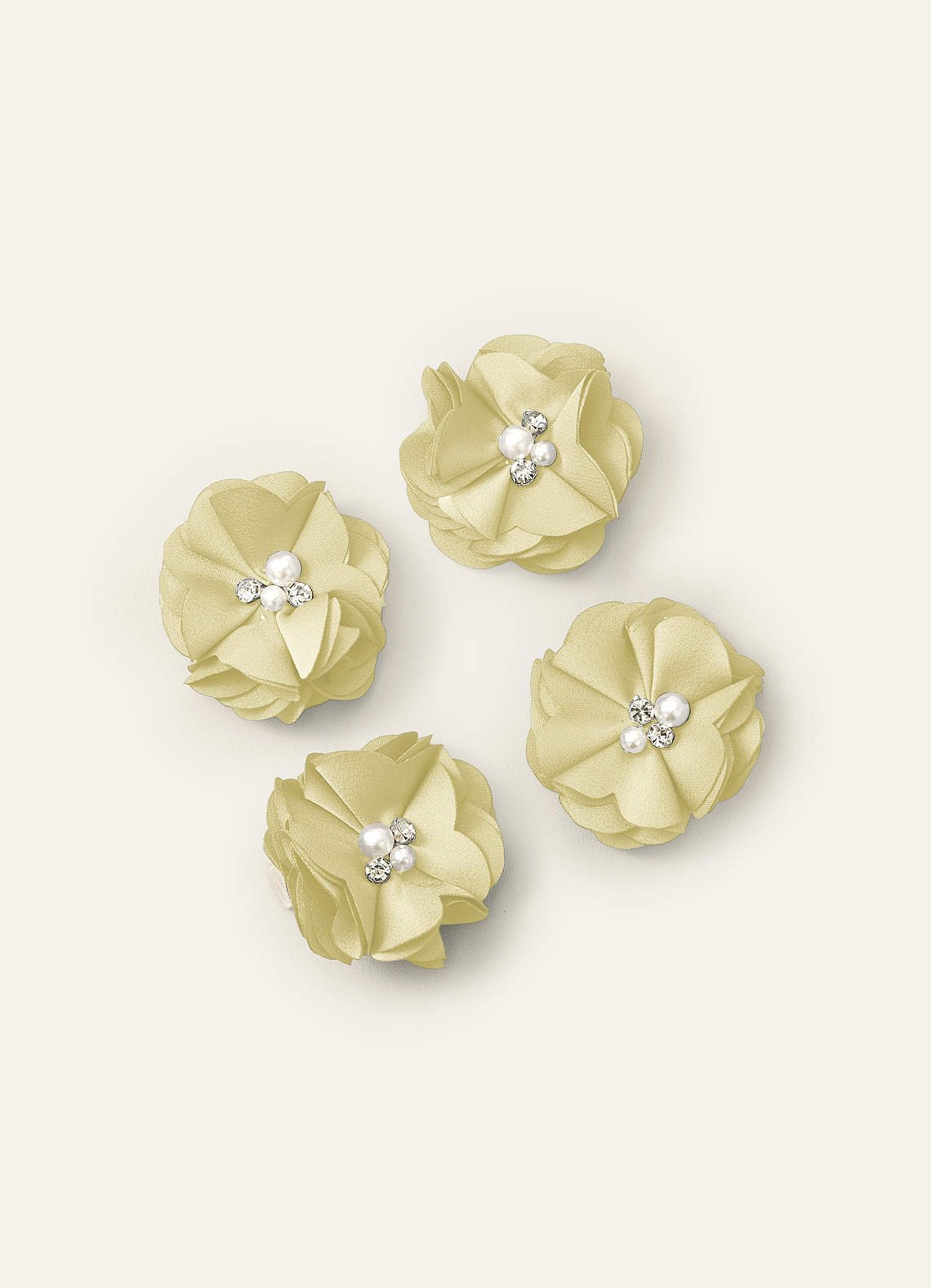 Four-Piece Matching Color Stretch Satin Hair Clip Set — Lemon Sorbet — 图 52/250