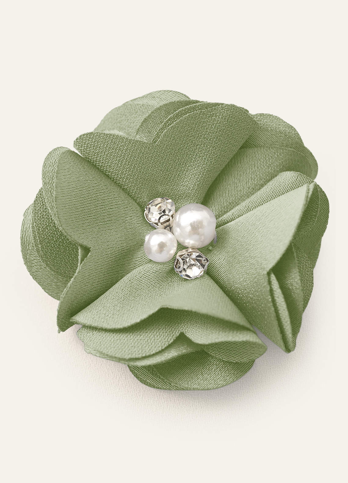 Four-Piece Matching Color Stretch Satin Hair Clip Set — Dusty Sage — 图 247/250
