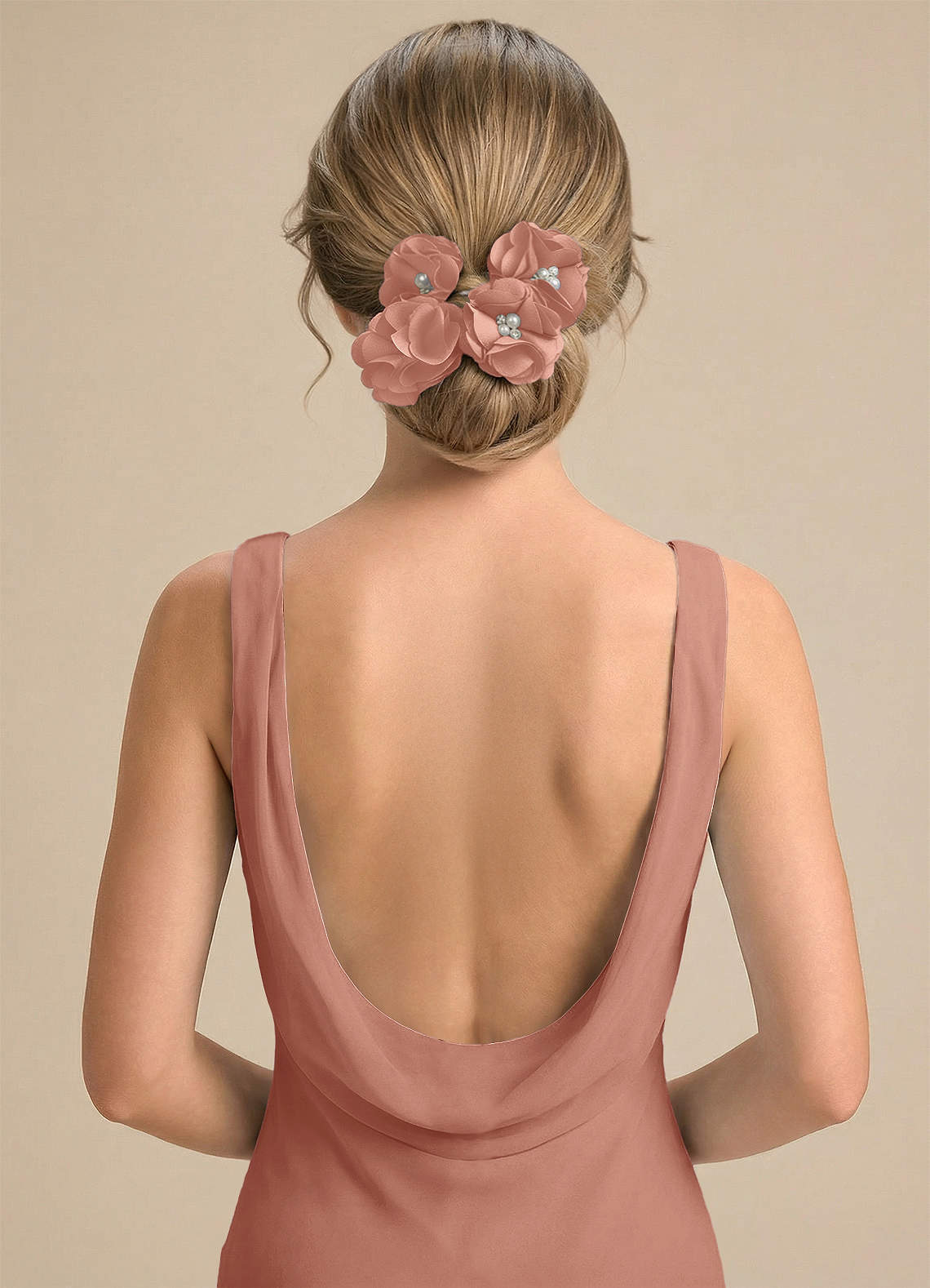 Four-Piece Matching Color Stretch Satin Hair Clip Set — Rosette — 图 88/250