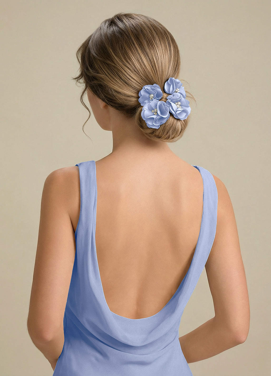Four-Piece Matching Color Stretch Satin Hair Clip Set — Ice — 图 185/250