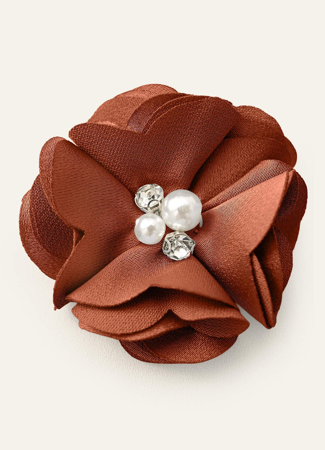 Four-Piece Matching Color Stretch Satin Hair Clip Set — Cedar Rose — 图 91/250