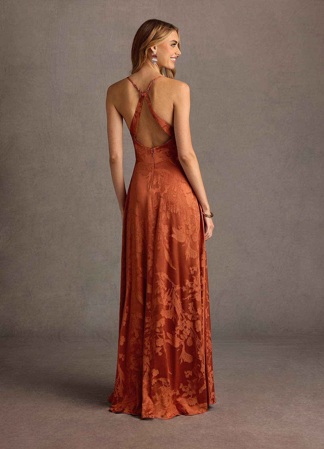 Gabrielle Rust Open Back Maxi Dress