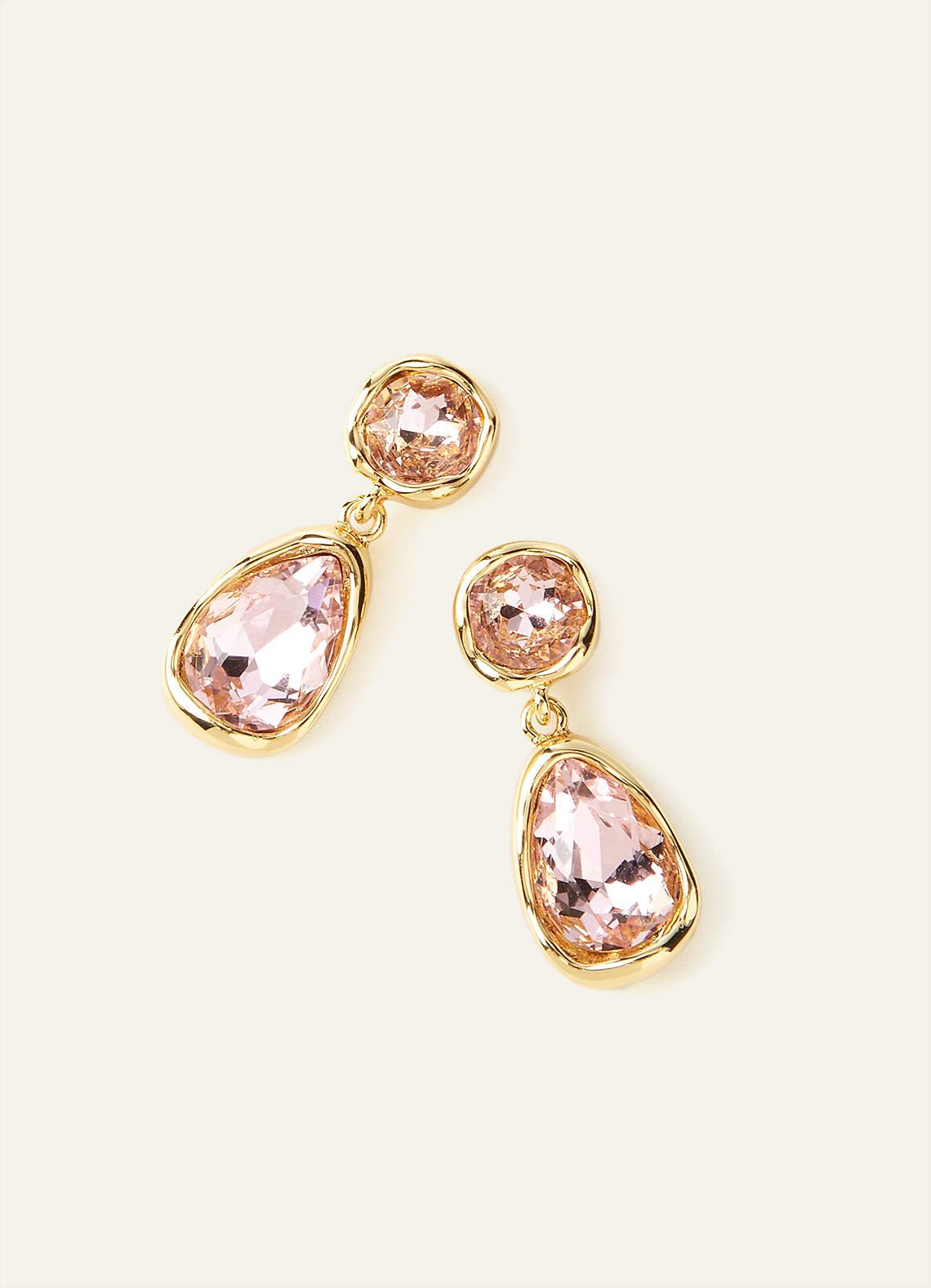 Gemstone Bezel Drop Earrings — pink — 图 5/6
