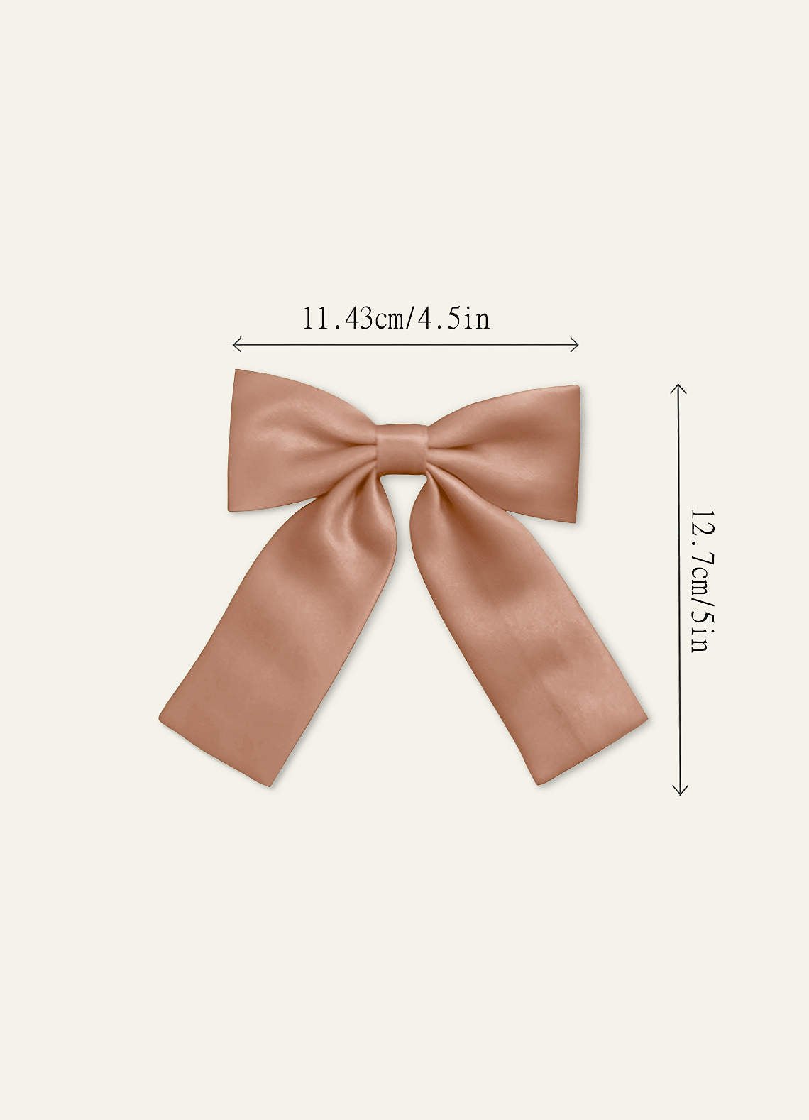 Girls Matte Satin Bow Hair Clip — Champagne Rose — 图 157/332