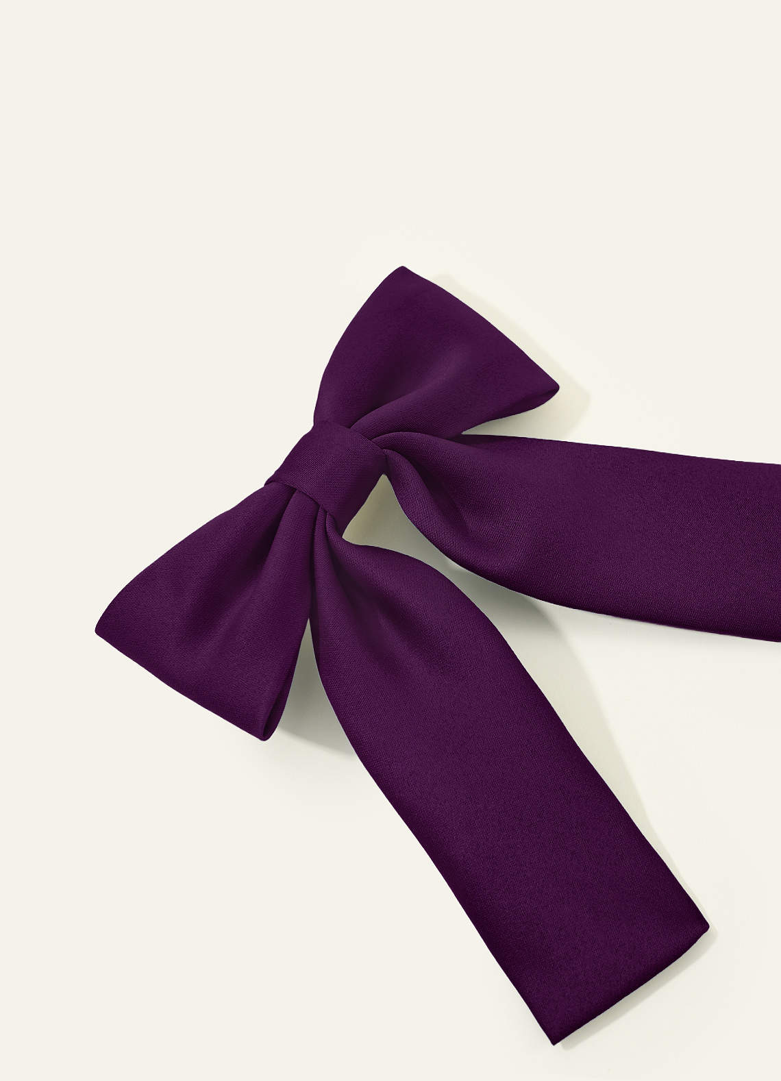 Girls Matte Satin Bow Hair Clip — Grape — 图 211/332