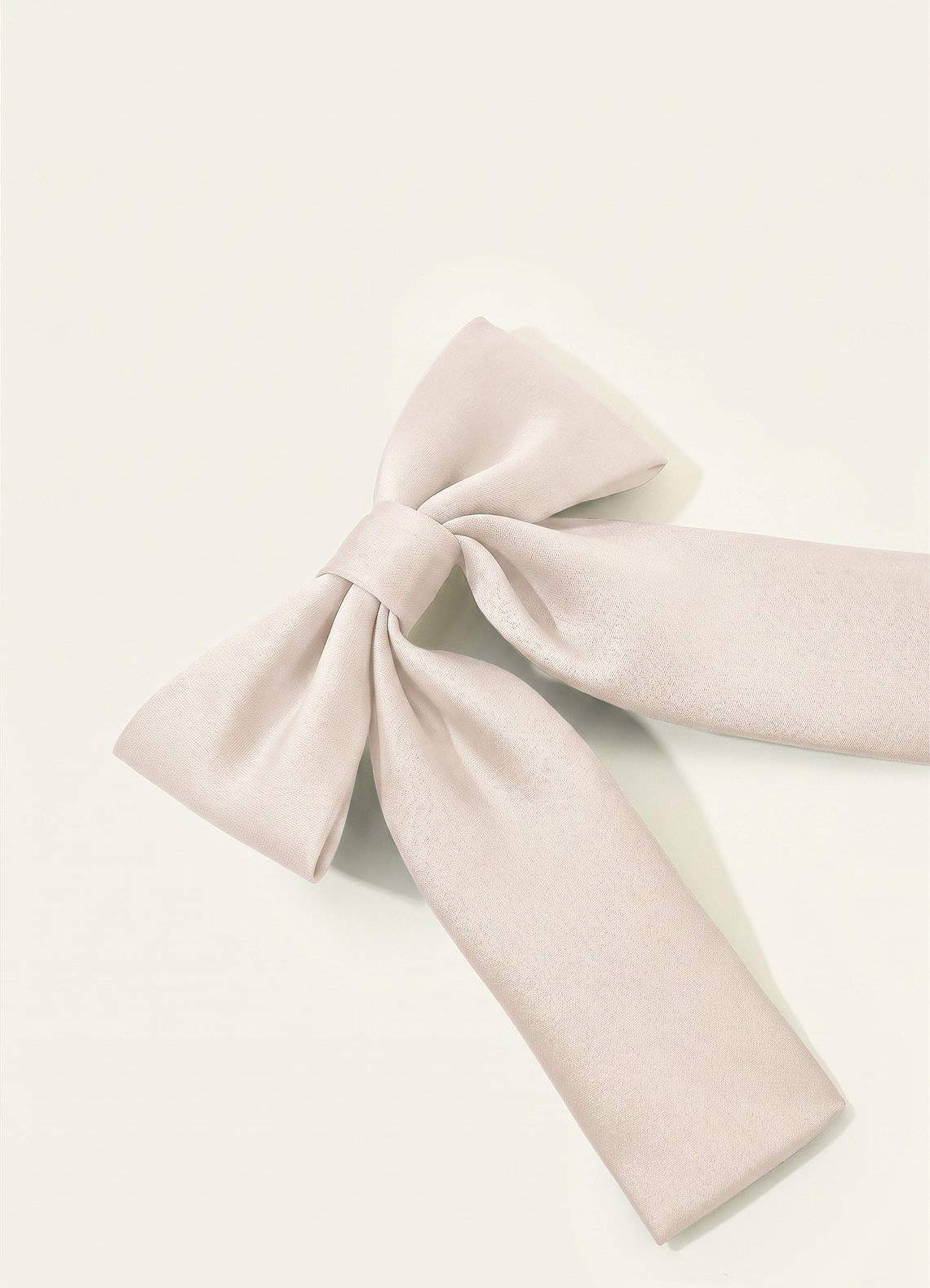 Girls Matte Satin Bow Hair Clip — White Alabaster — 图 294/332