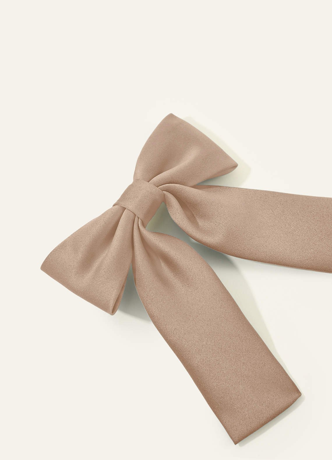 Girls Matte Satin Bow Hair Clip — taupe — 图 304/332