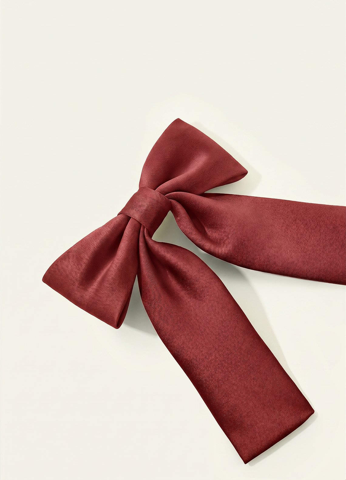 Girls Matte Satin Bow Hair Clip — Terracotta — 图 231/332