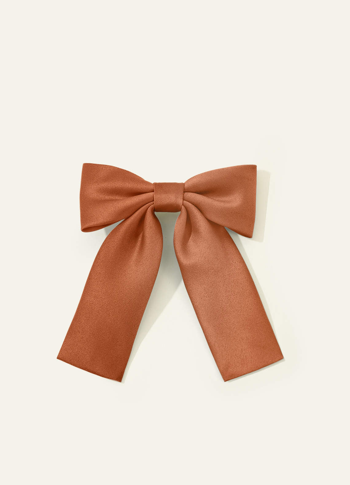 Girls Matte Satin Bow Hair Clip — Copper — 图 234/332
