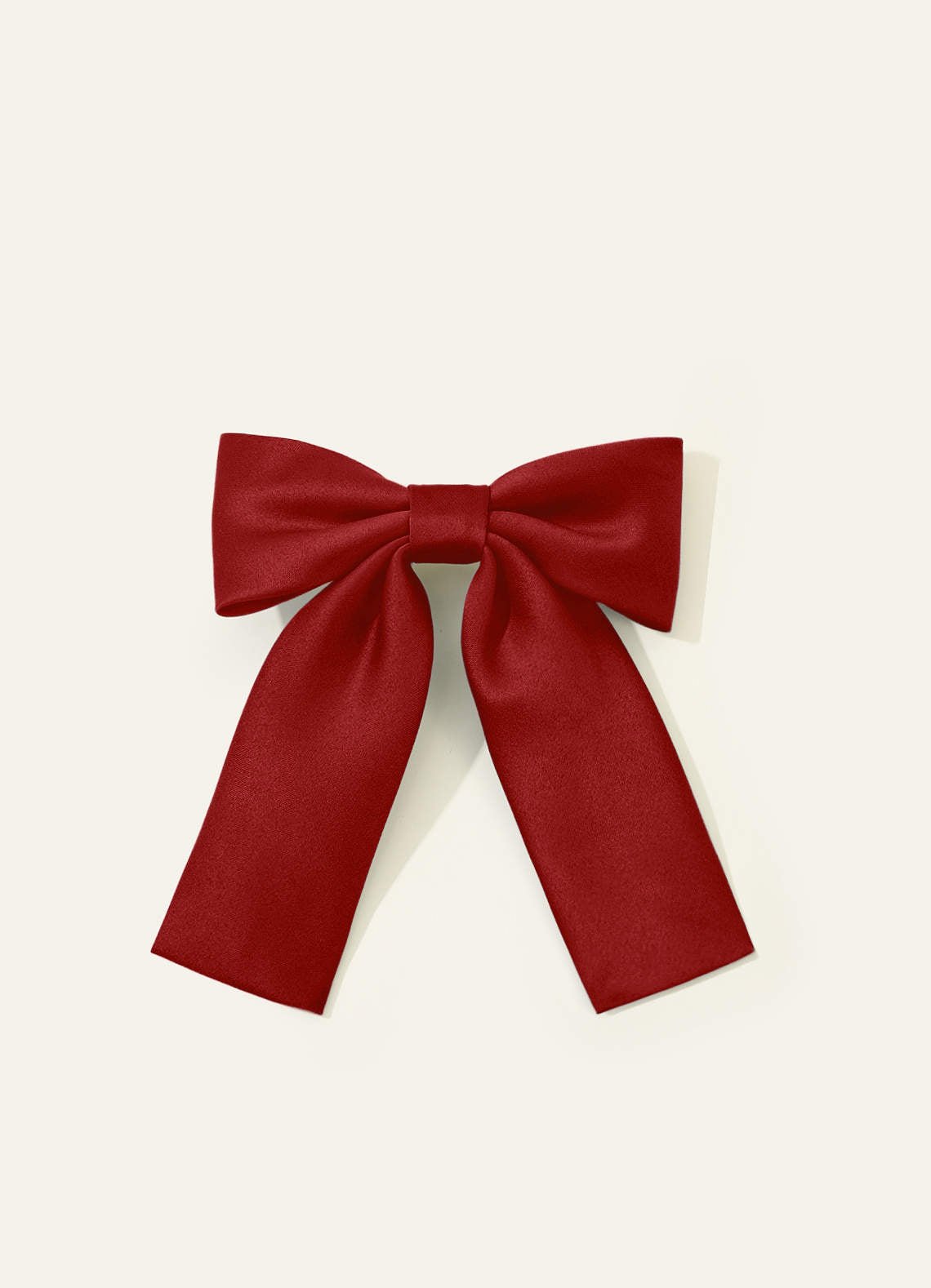 Girls Matte Satin Bow Hair Clip — Pomegranate — 图 328/332