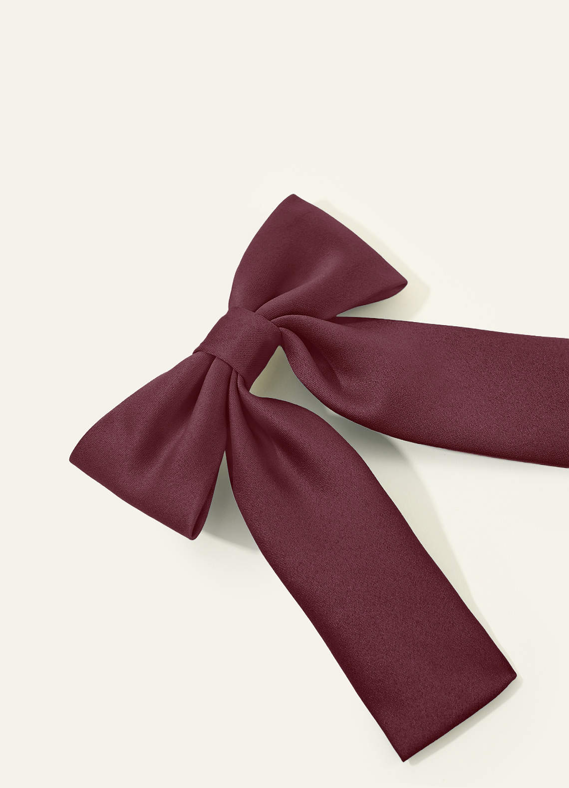 Girls Matte Satin Bow Hair Clip — Sangria — 图 206/332