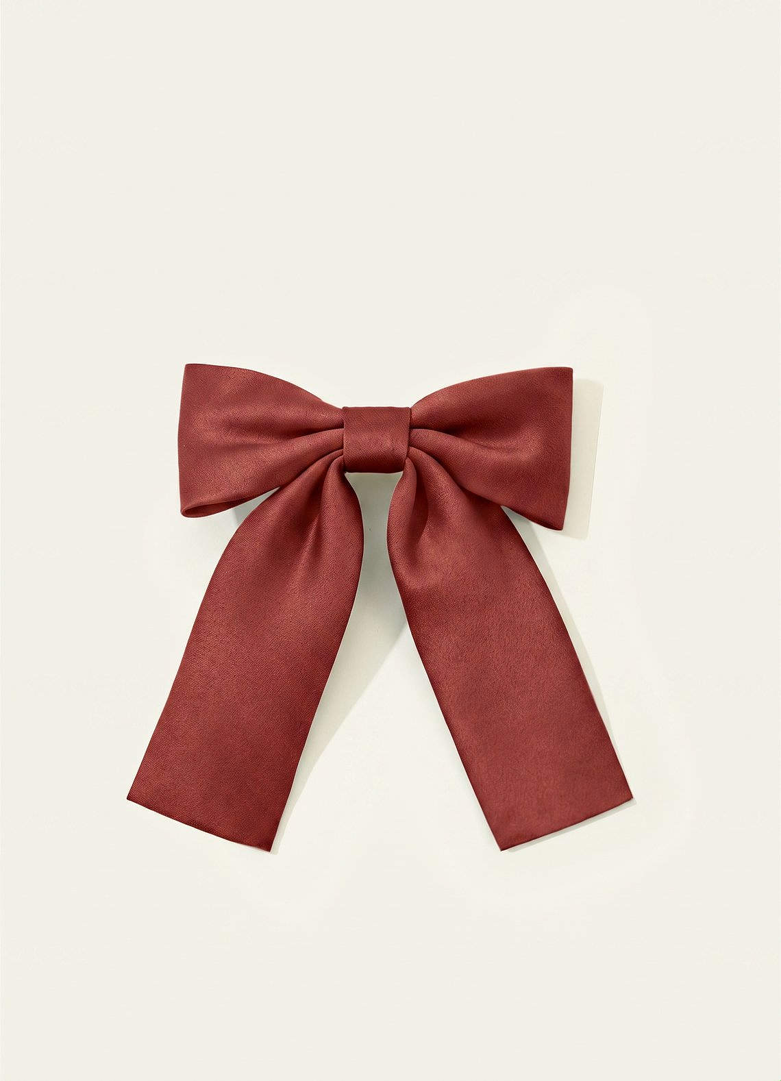 Girls Matte Satin Bow Hair Clip — Terracotta — 图 229/332