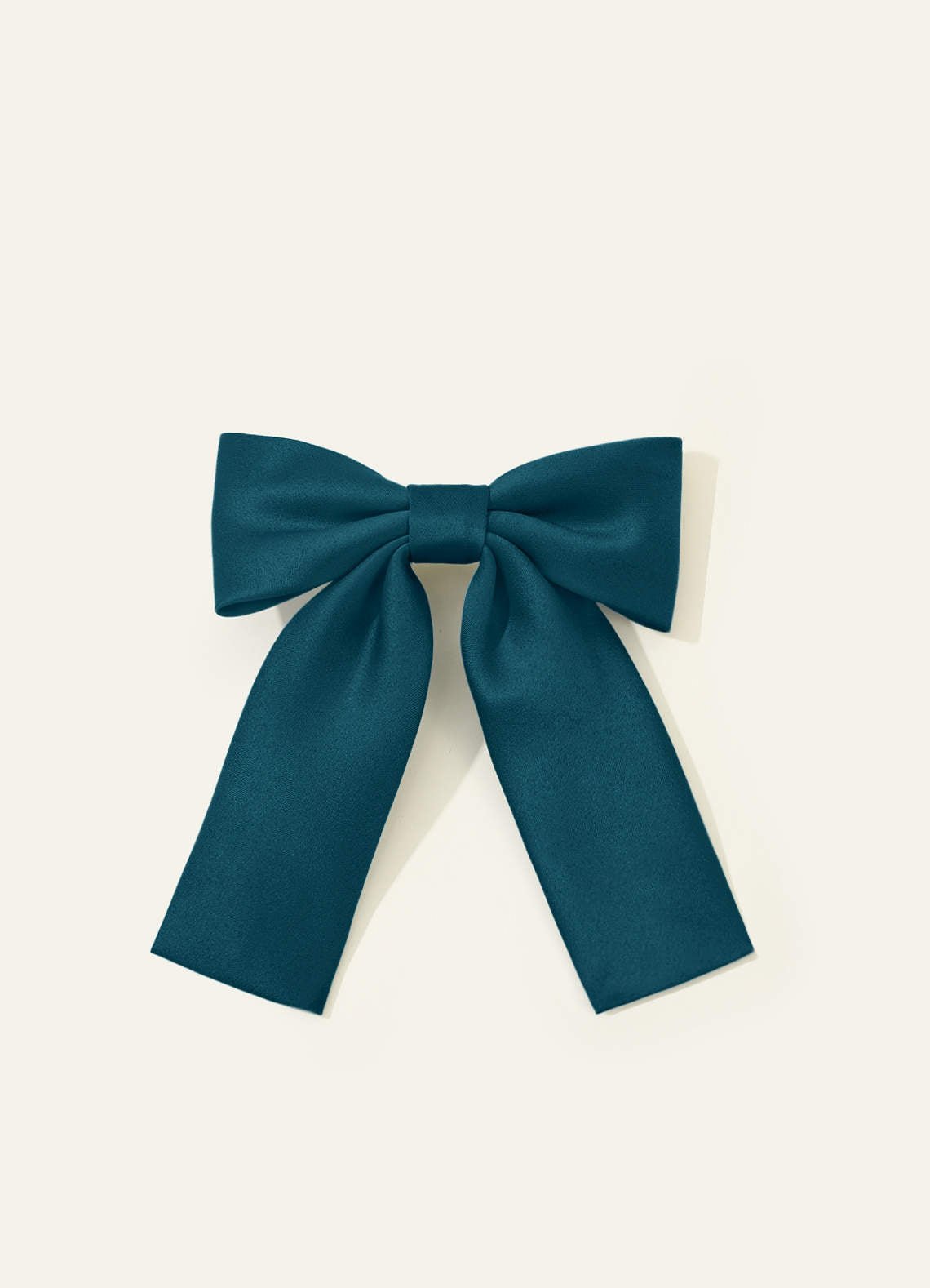 Girls Matte Satin Bow Hair Clip — Ink Blue — 图 116/332