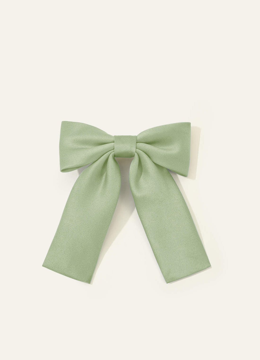Girls Matte Satin Bow Hair Clip — Dusty Sage — 图 1/332