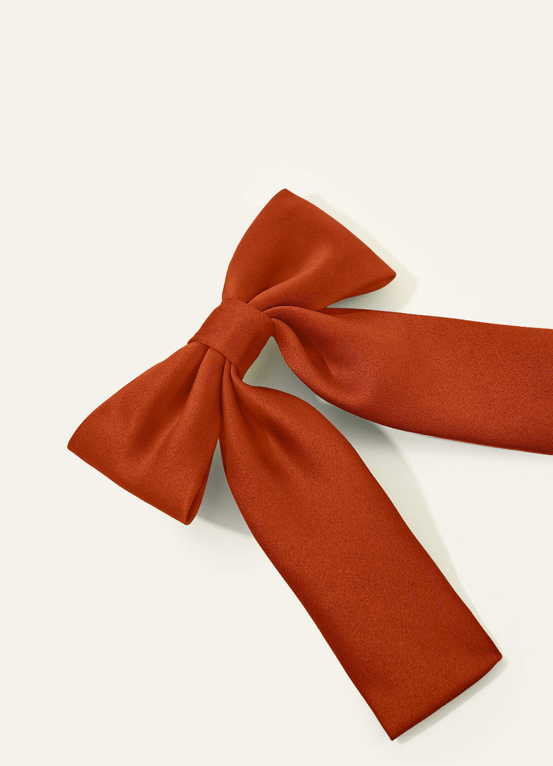 Girls Matte Satin Bow Hair Clip — Paprika — 图 252/332