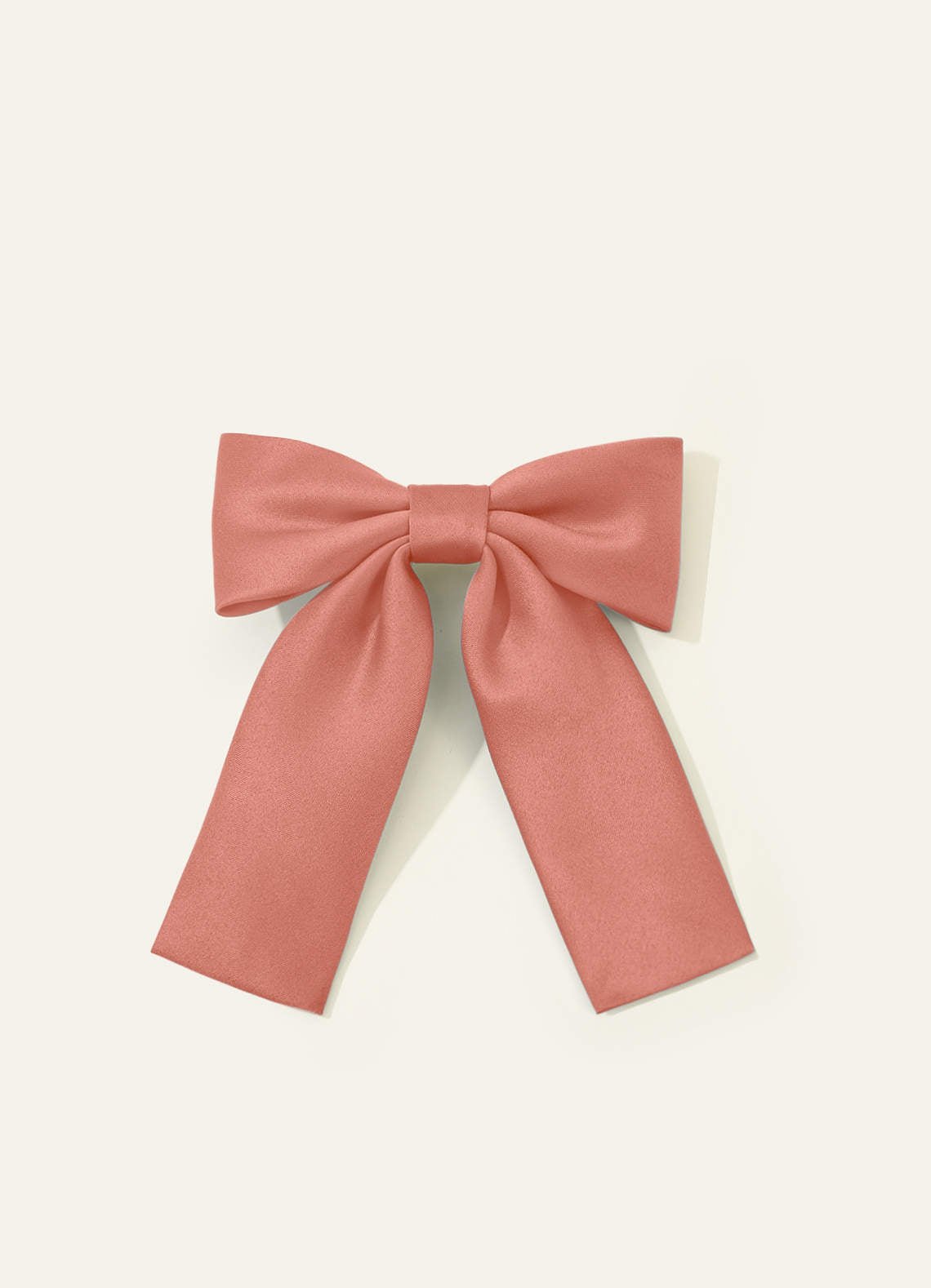 Girls Matte Satin Bow Hair Clip — Salmon Pink — 图 158/332