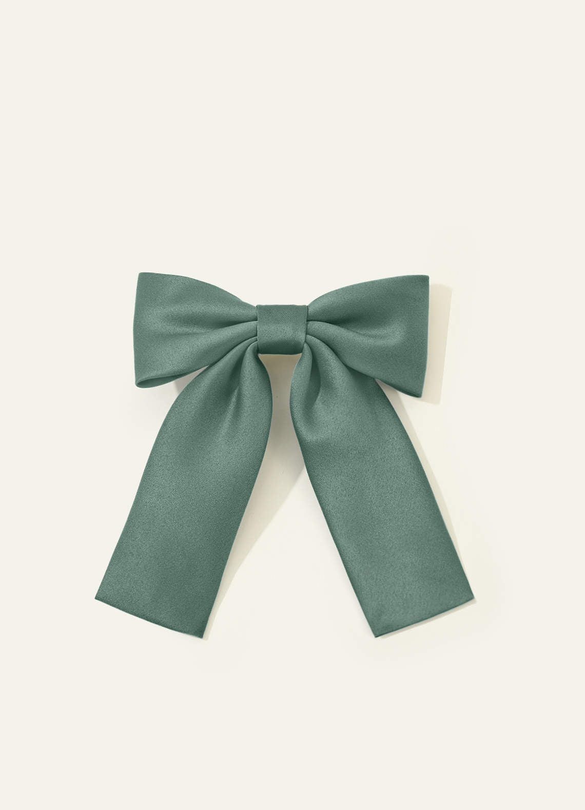 Girls Matte Satin Bow Hair Clip — eucalyptus — 图 25/332