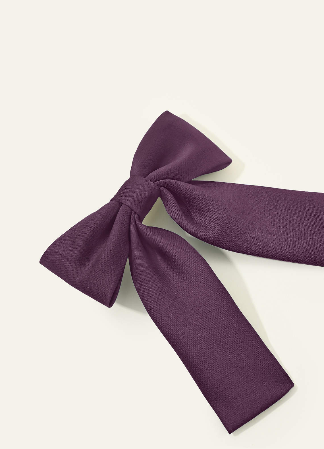 Girls Matte Satin Bow Hair Clip — Plum — 图 216/332