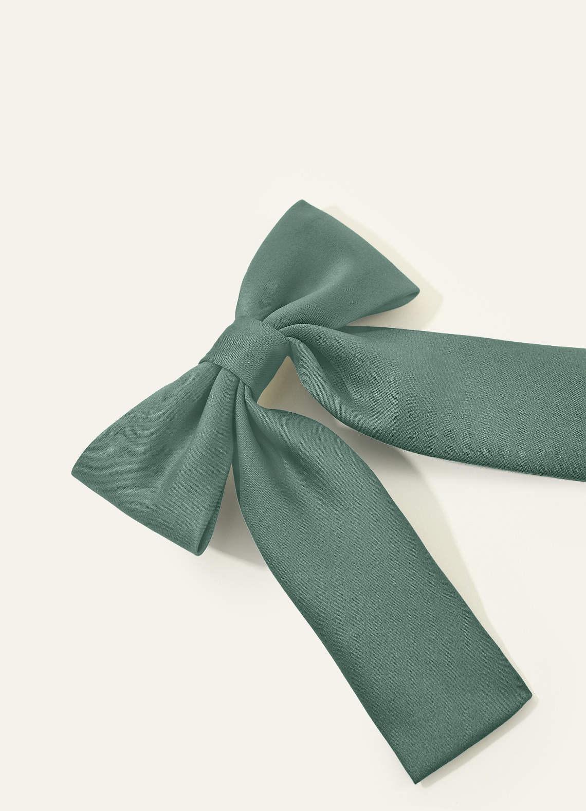 Girls Matte Satin Bow Hair Clip — eucalyptus — 图 27/332