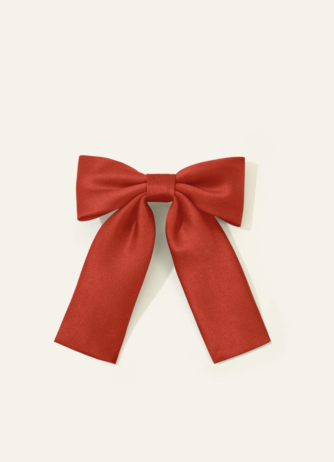 Girls Matte Satin Bow Hair Clip — Rust — 图 224/332