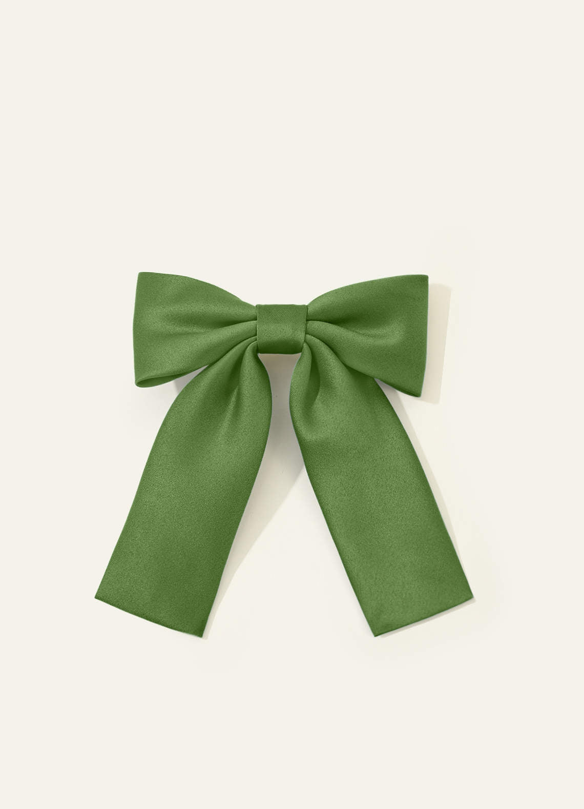 Girls Matte Satin Bow Hair Clip — Basil — 图 35/332