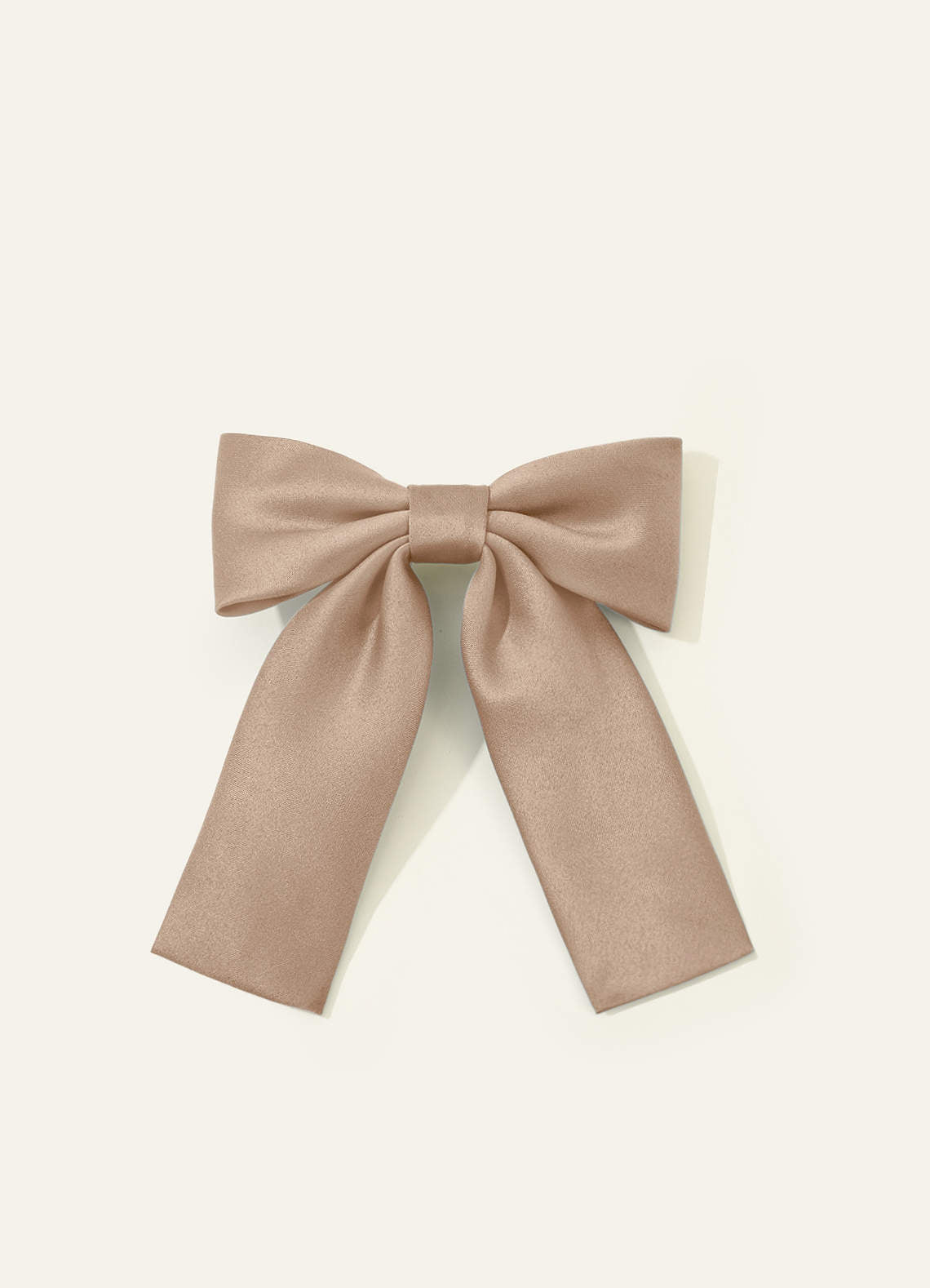 Girls Matte Satin Bow Hair Clip — taupe — 图 302/332