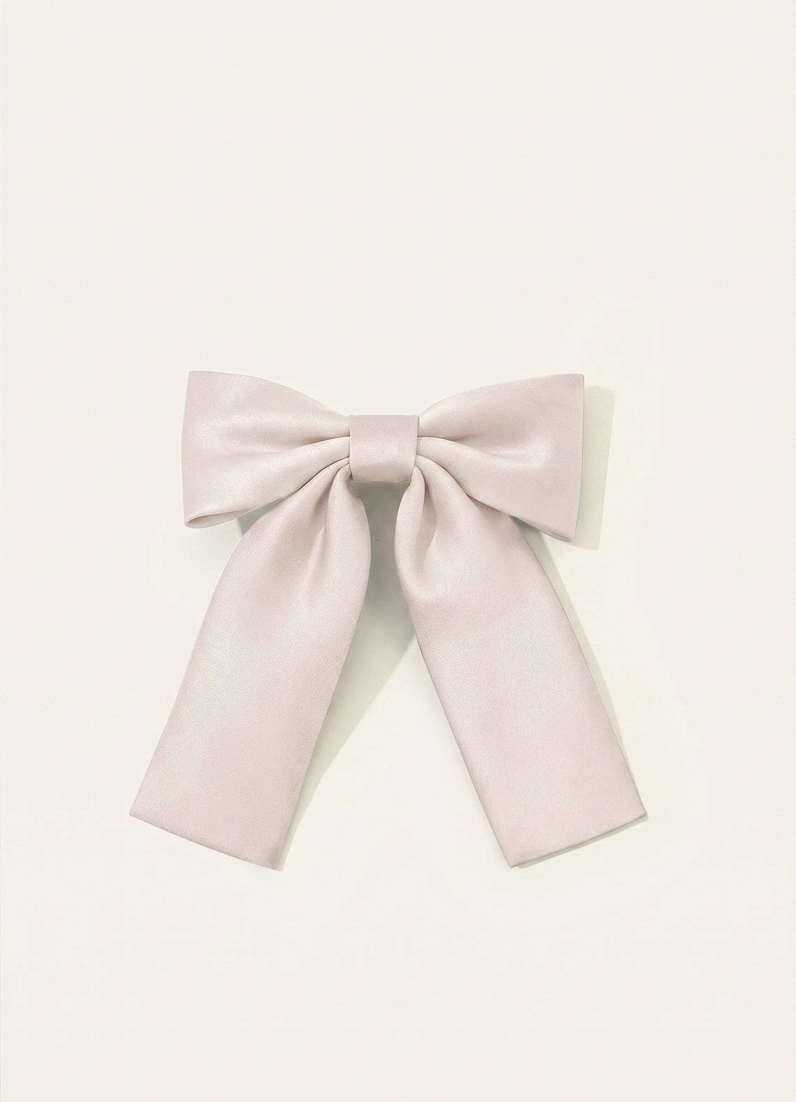 Girls Matte Satin Bow Hair Clip — White Alabaster — 图 292/332