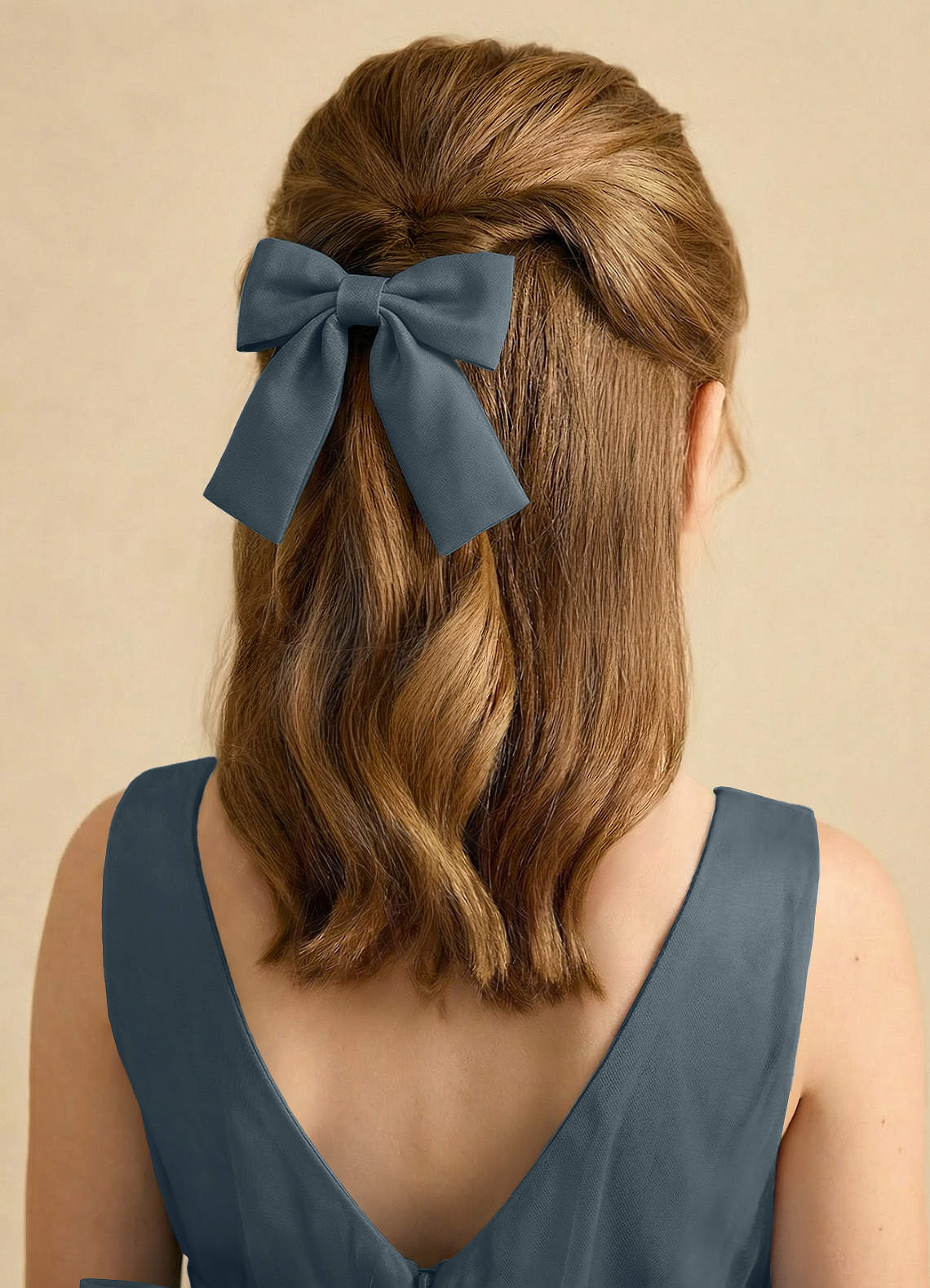 Girls Matte Satin Bow Hair Clip — Twilight — 图 107/332