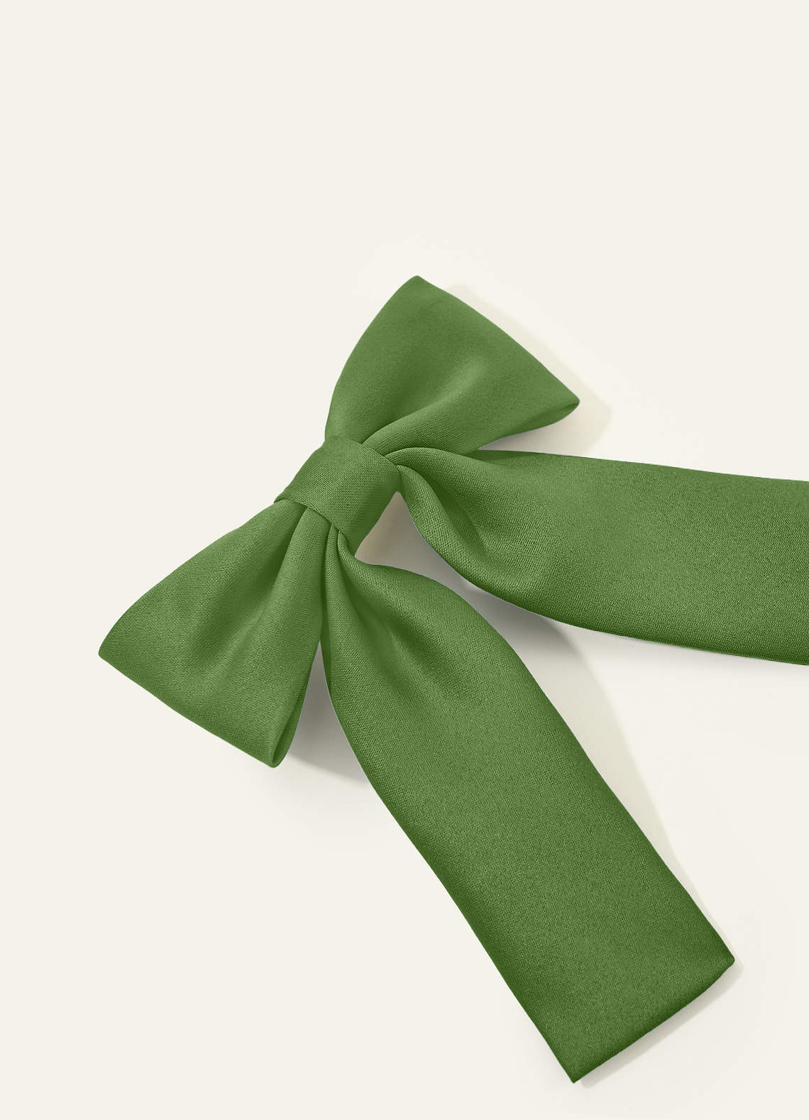Girls Matte Satin Bow Hair Clip — Basil — 图 37/332