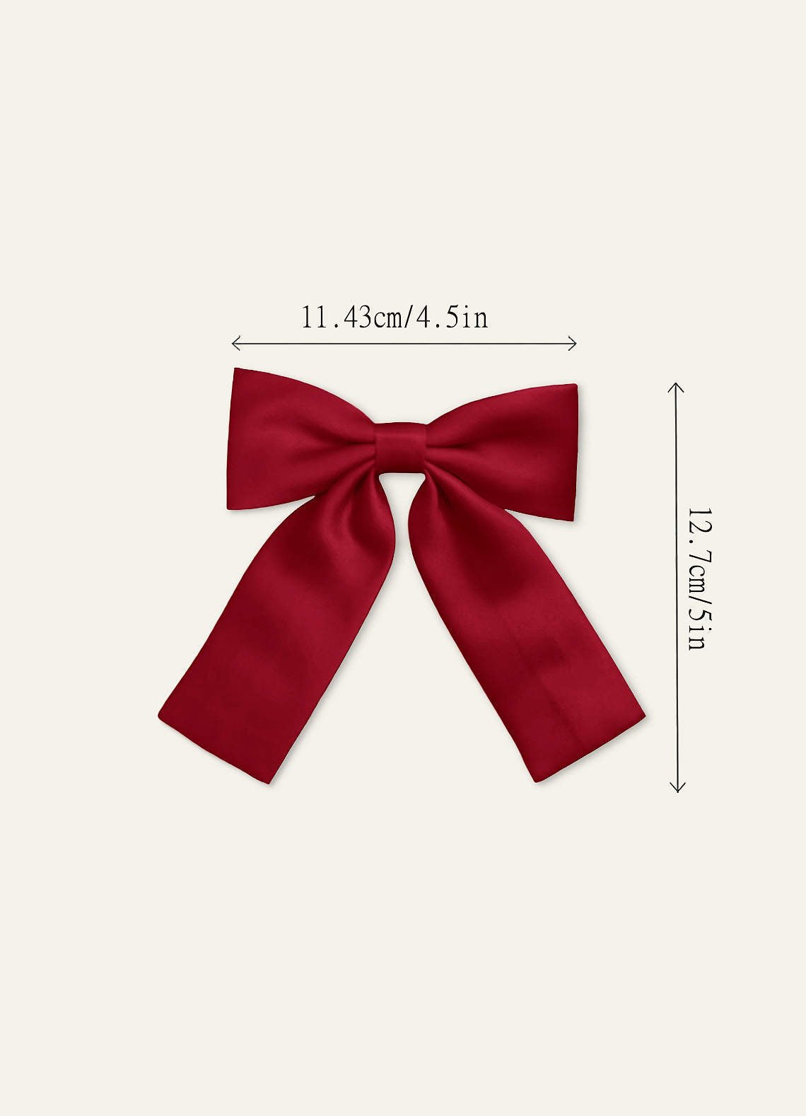 Girls Matte Satin Bow Hair Clip — Scarlet — 图 239/332