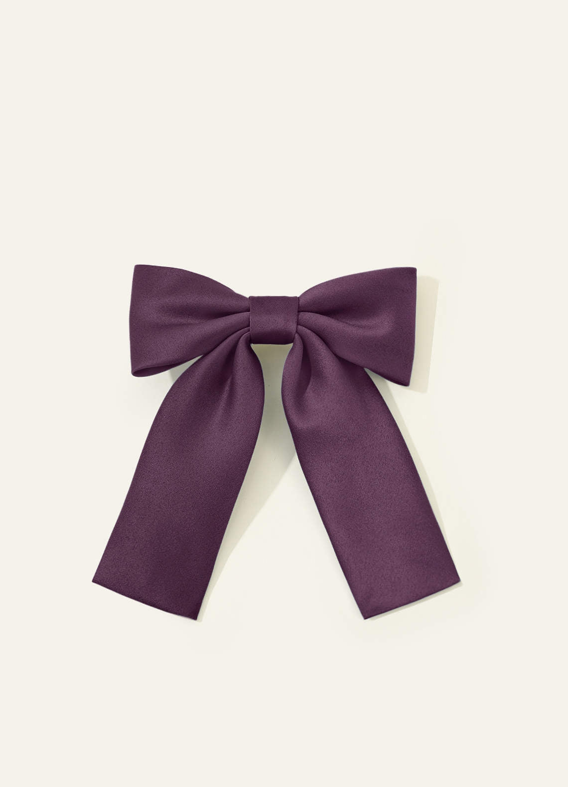 Girls Matte Satin Bow Hair Clip — Plum — 图 214/332